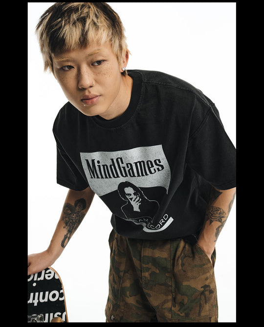 NOVACAM MindGames Vintage Print Washed Backstitch Tee | Face 3 Face