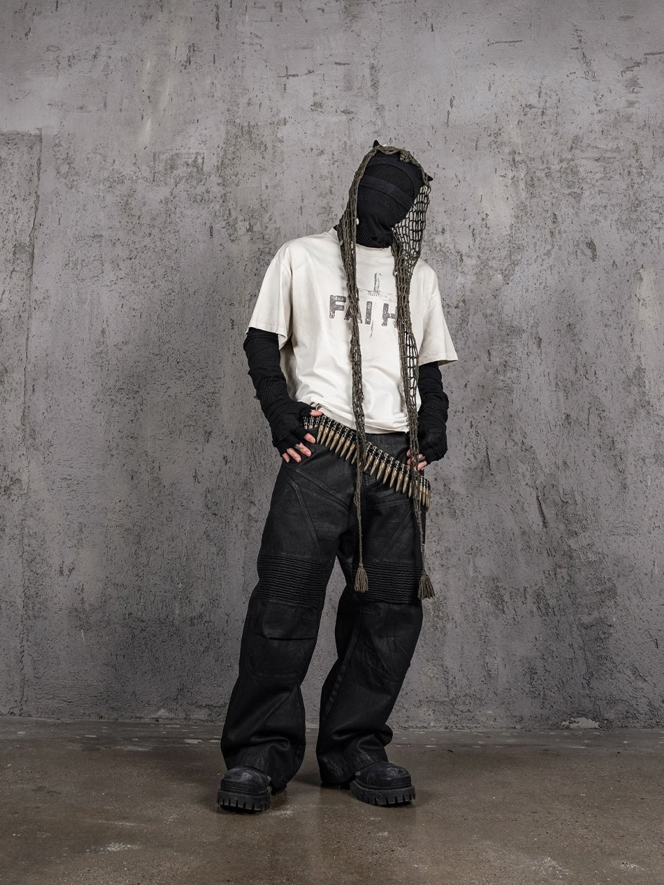 UNDERWATER Dirty Dye Destroyed Dusty White Vintage Print Tee | Face 3 Face