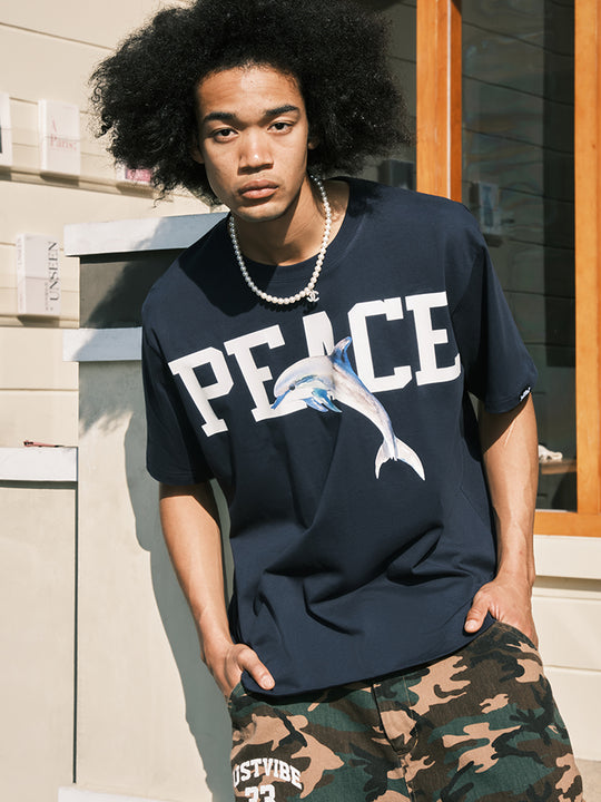 JUST VIBE PEACE Dolphin Graphic Tee | Face 3 Face