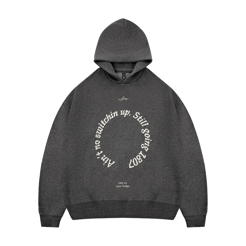 1807 Round Font Knit Hoodie | Face 3 Face