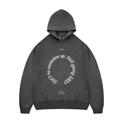 1807 Round Font Knit Hoodie | Face 3 Face