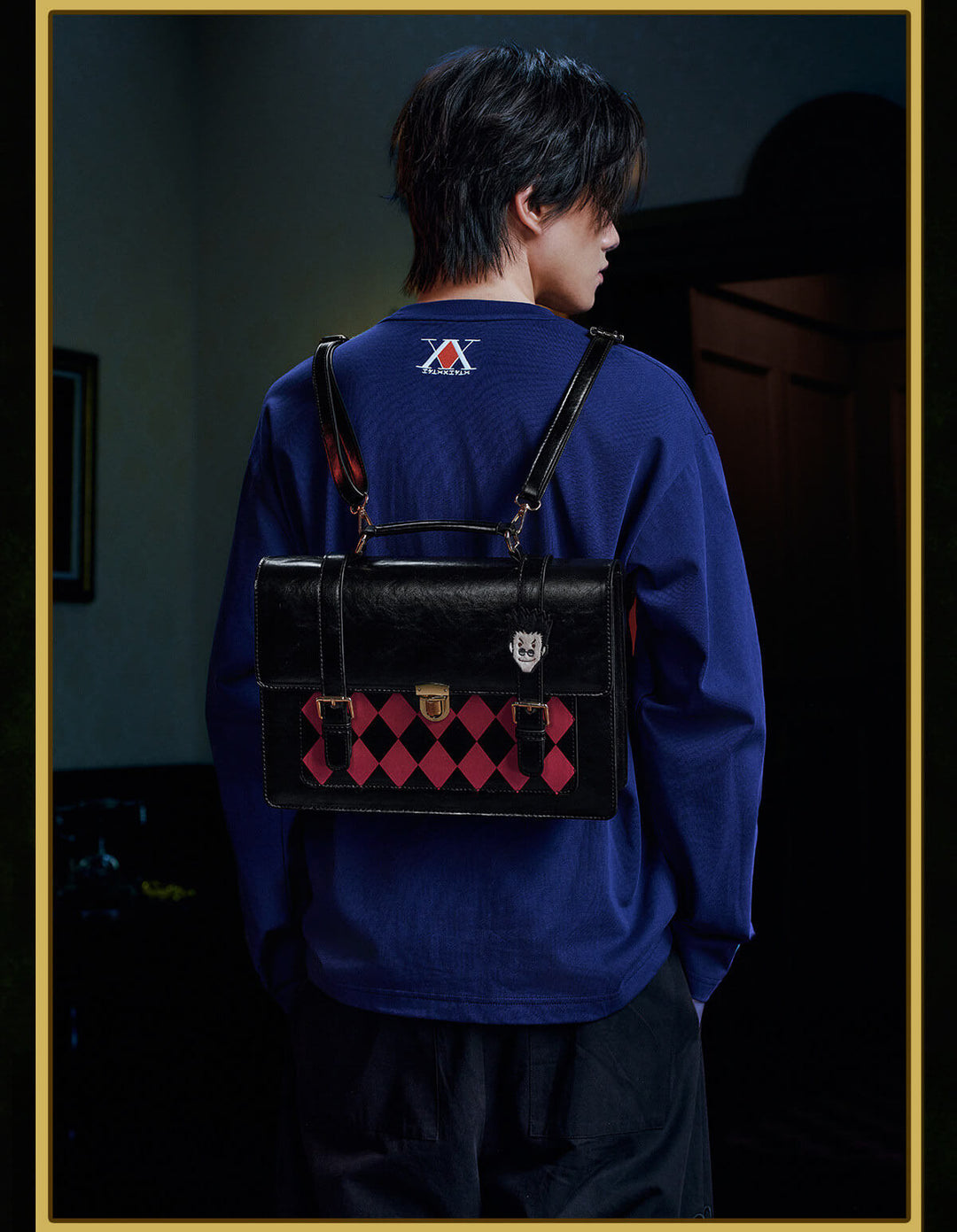 MEDM × HUNTER×HUNTER Leorio Checkered Briefcase | Face 3 Face