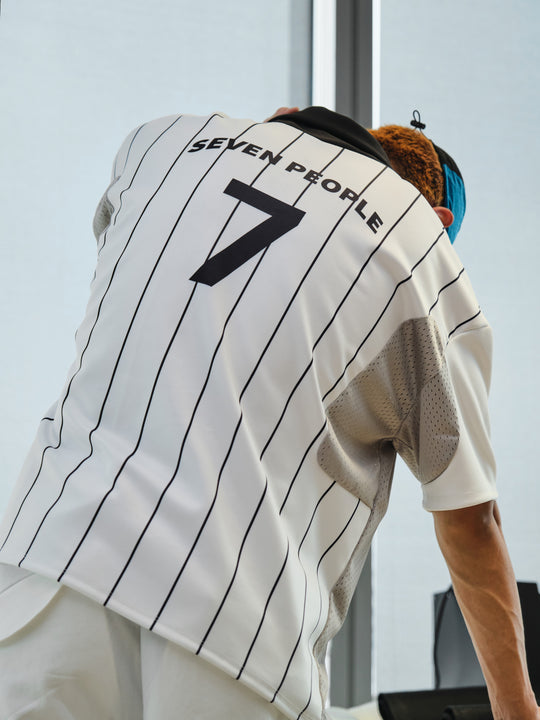 7440 37 1 Colorblocked "7" Stripe Printed Soccer Jersey Uniform Polo Shirt | Face 3 Face