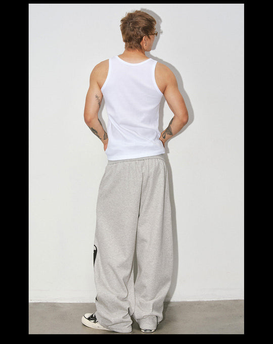 NOVACAM Portrait Graphic Print Curved Baggy Sweatpants | Face 3 Face