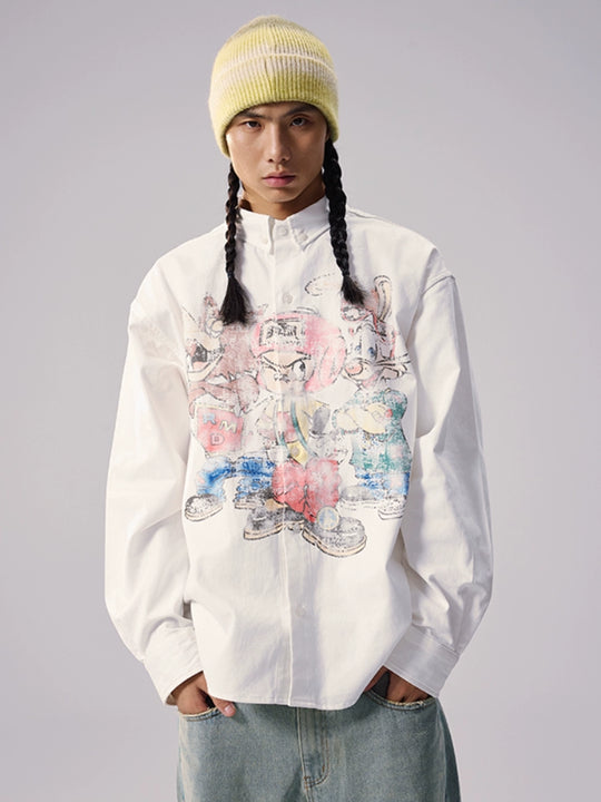 Remedy Cartoon Print Long Sleeve Shirt | Face 3 Face