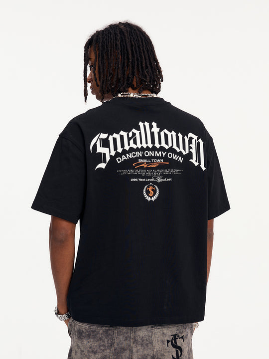 Small Town Kid Embroidered Logo Leather Label Tee | Face 3 Face