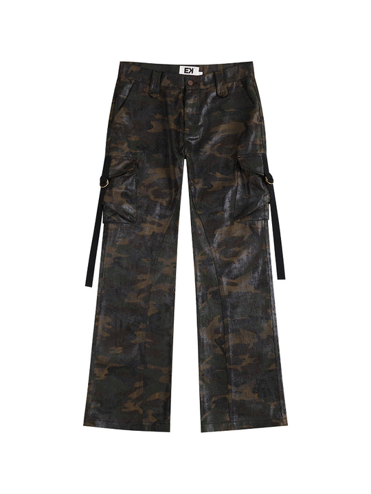 EVILKNIGHT(EK) Waxed Camo 3D Pocket Utility Cargo Pants | Face 3 Face