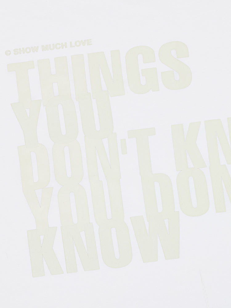 MHARF THINGS YOU DON'T KNOW Overlap Print Tee | Face 3 Face