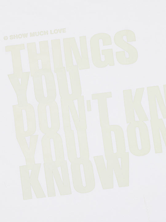 MHARF THINGS YOU DON'T KNOW Overlap Print Tee | Face 3 Face