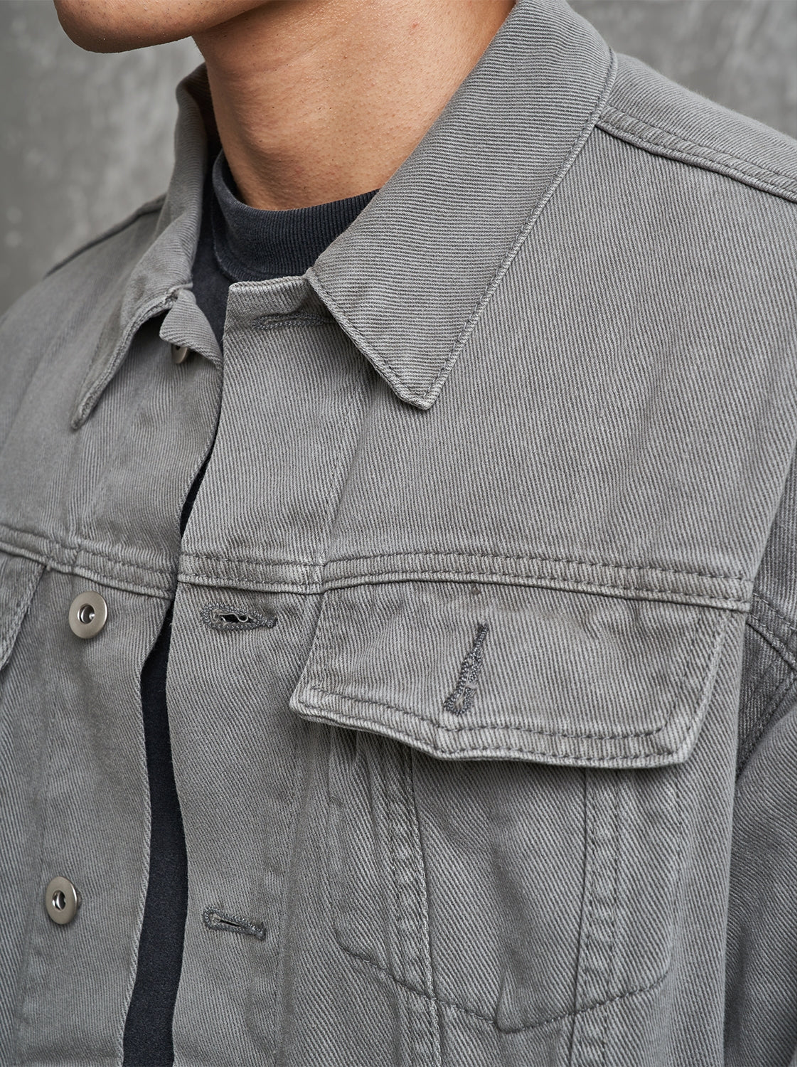 F3F Select Washed Gray Denim Jacket | Face 3 Face