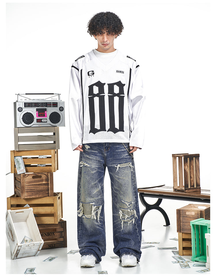 F3F Select 88 Numbered Mesh Long Sleeve Hockey Jersey | Face 3 Face