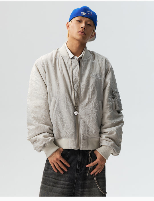 MEDM Crinkled Nylon MA-1 Bomber Jacket | Face 3 Face