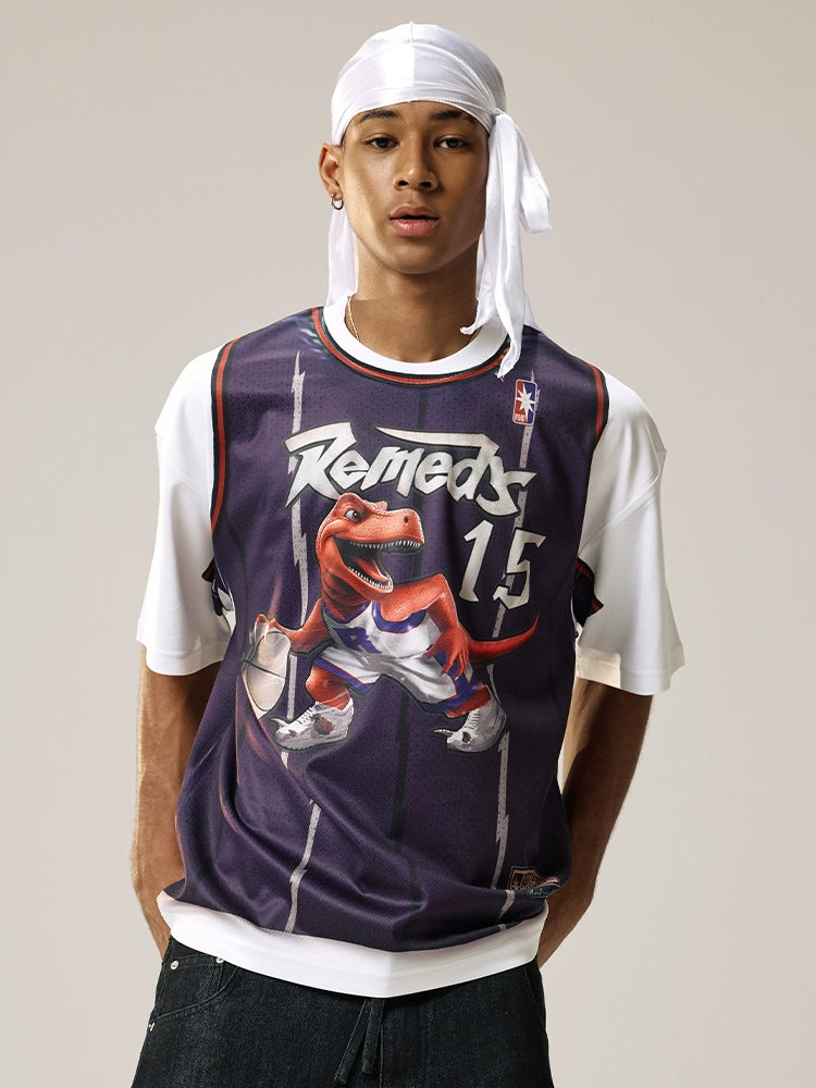 Remedy Dinosaur Jersey Digital Print Tee | Face 3 Face