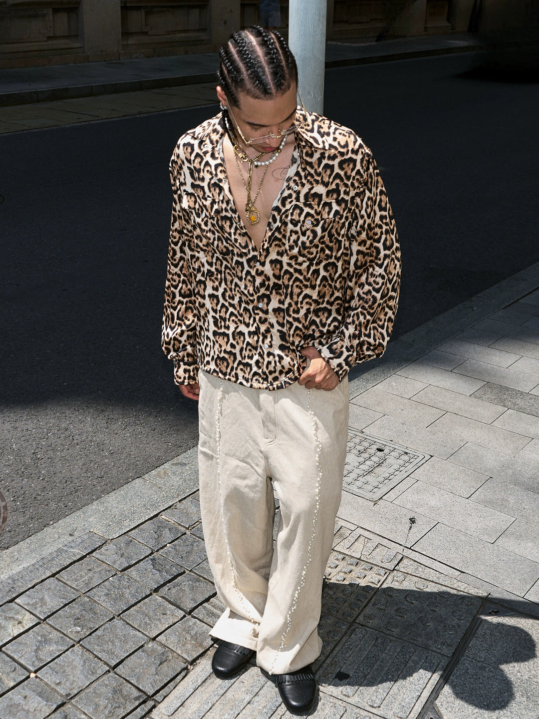 STEEPC Leopard Print Long Sleeve Shirt | Face 3 Face
