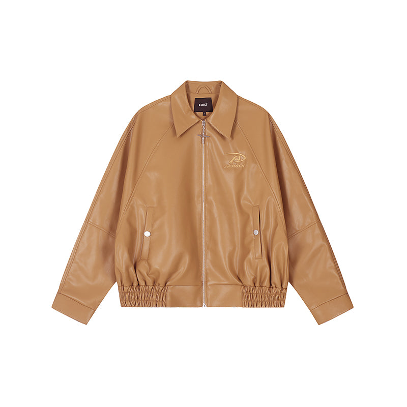 Achock Logo Motorcycle Leather Jacket