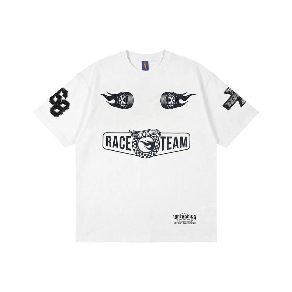1807 Hot Wheels Tire Flame Vintage Print Short Sleeve Tee