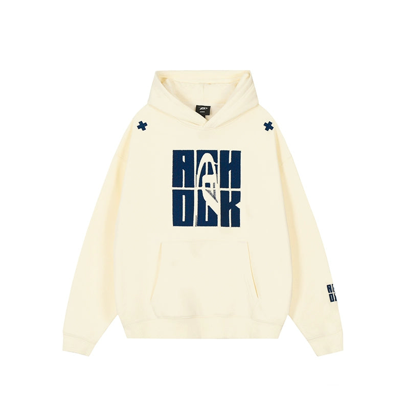 Puff print hoodies | Achock Four Color Heavy Logo Embroidered Hoodie | Face 3 Face