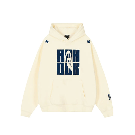 Puff print hoodies | Achock Four Color Heavy Logo Embroidered Hoodie | Face 3 Face