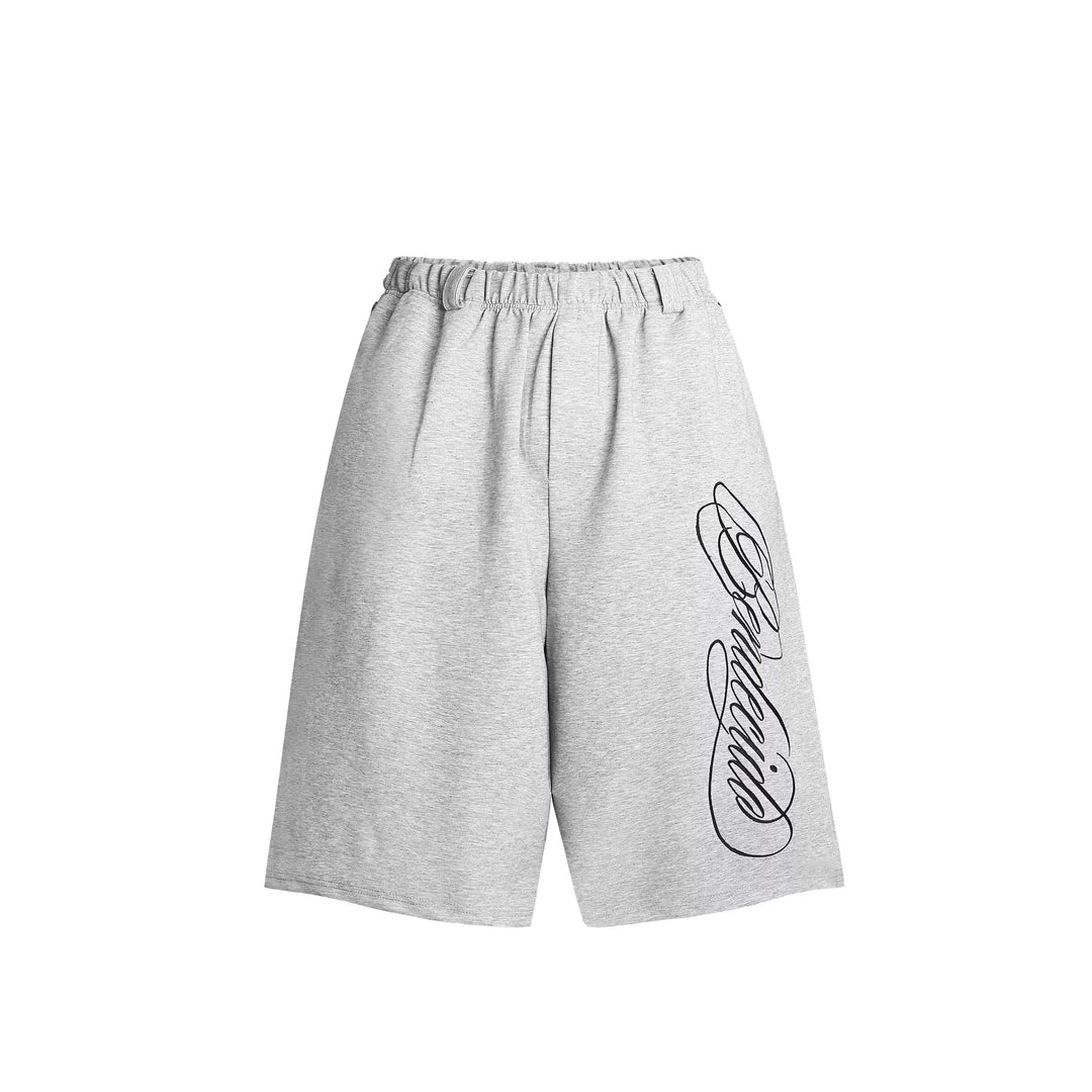 F3F Select Calligraphy Embroidered Baggy Sweat Shorts