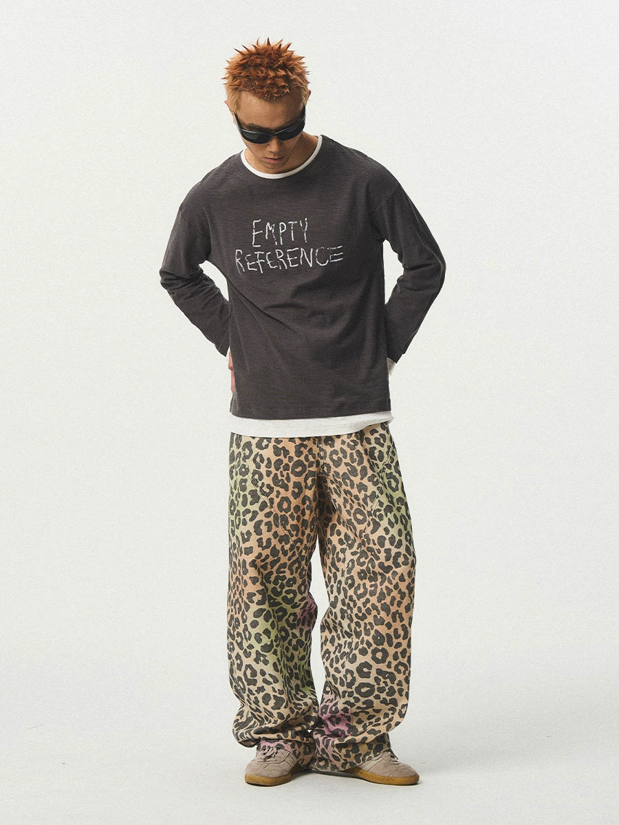 EMPTY REFERENCE Hand Painted Leopard Print Work Pants | Face 3 Face