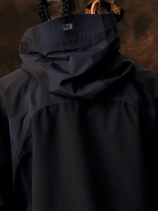 1807 Clock Print Color Blocking Rush Jacket  | Face 3 Face