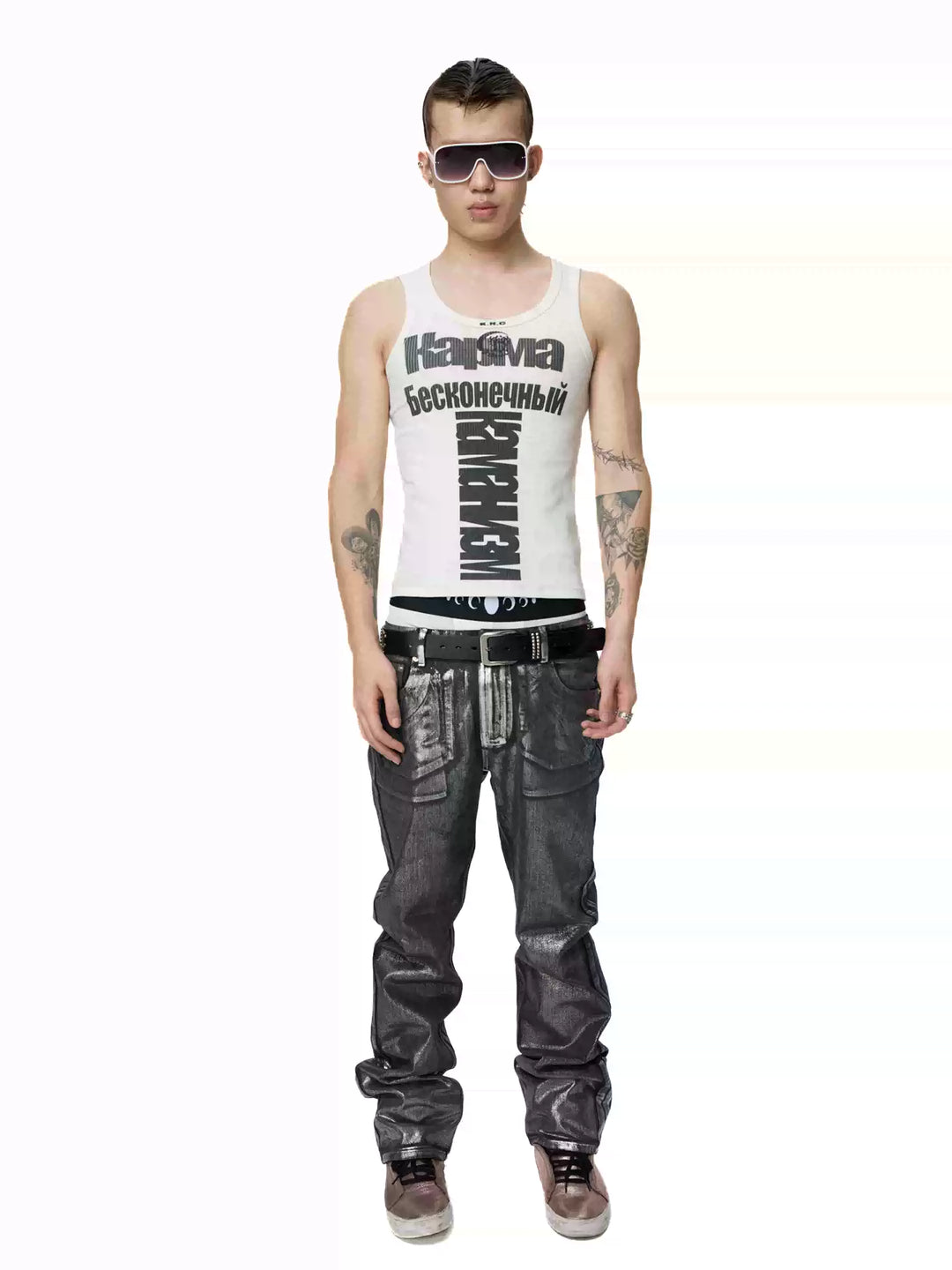 KARMANISTIC Logo Print Slim Tank Top | Face 3 Face