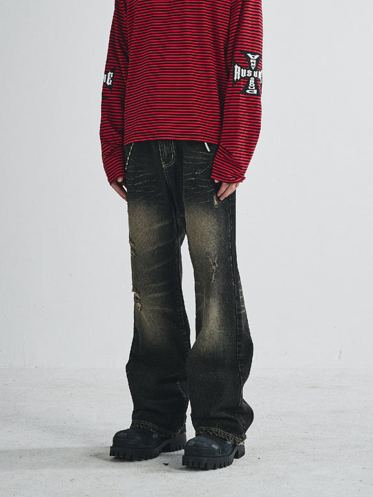 RUSURE Cat Whiskers Washed Jeans | Face 3 Face