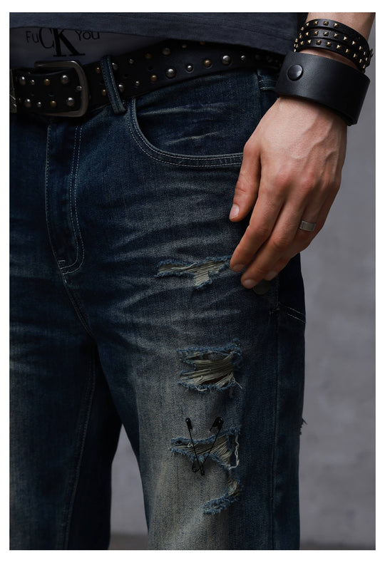 ANTIDOTE Stone Washed Ripped 3D Cut Jeans | Face 3 Face