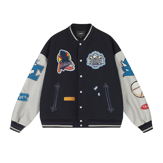 Baseball Jacket | Achock Fun Embroidery Baseball Jacket | Face 3 Face