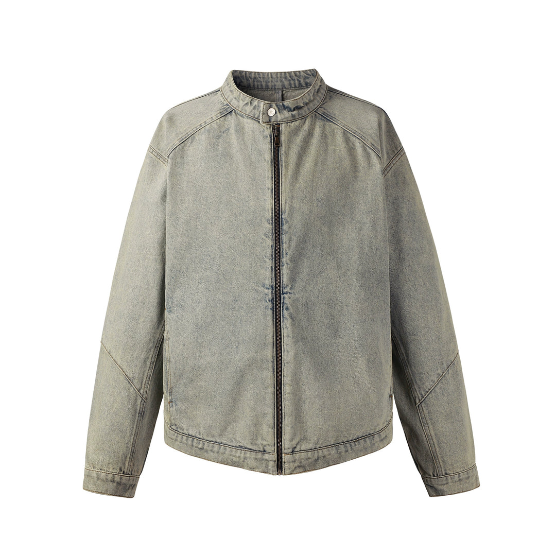 NOVACAM Washed Heavy-Duty Short Work Denim Jacket | Face 3 Face