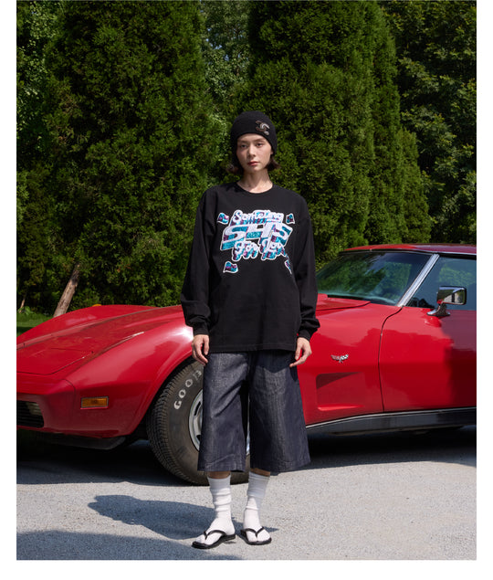 S45 3D Sequined Letter Logo Long Sleeve Tee | Face 3 Face