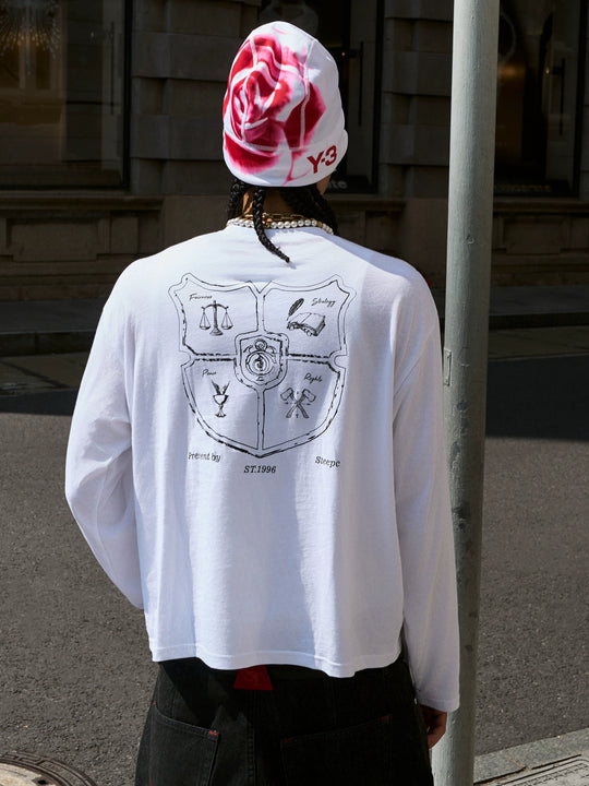 STEEPC Structured Print Double Breasted Long Sleeve Tee | Face 3 Face