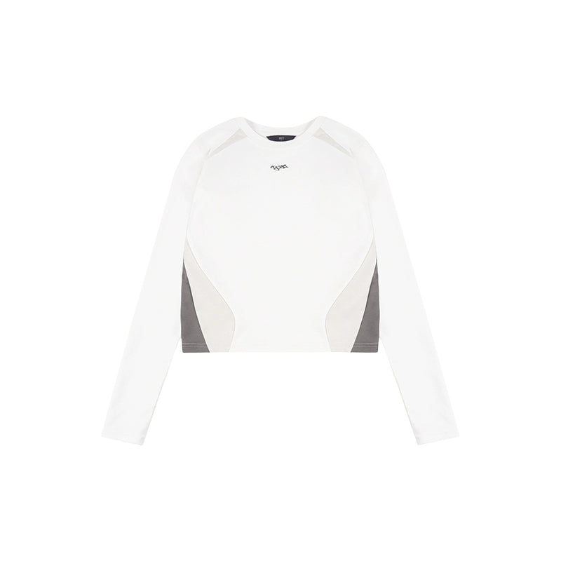 1807 Sports Patchwork Cropped Long Sleeve Tee | Face 3 Face