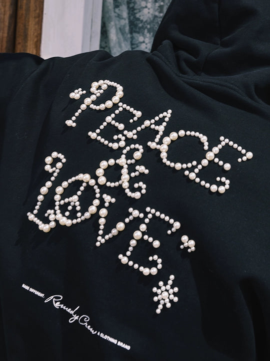 Remedy PEACE LOVE Pearl Embroidered Hoodie | Face 3 Face