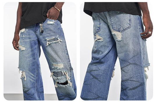F3F Select Destroyed Washed Large Hole Jeans | Face 3 Face