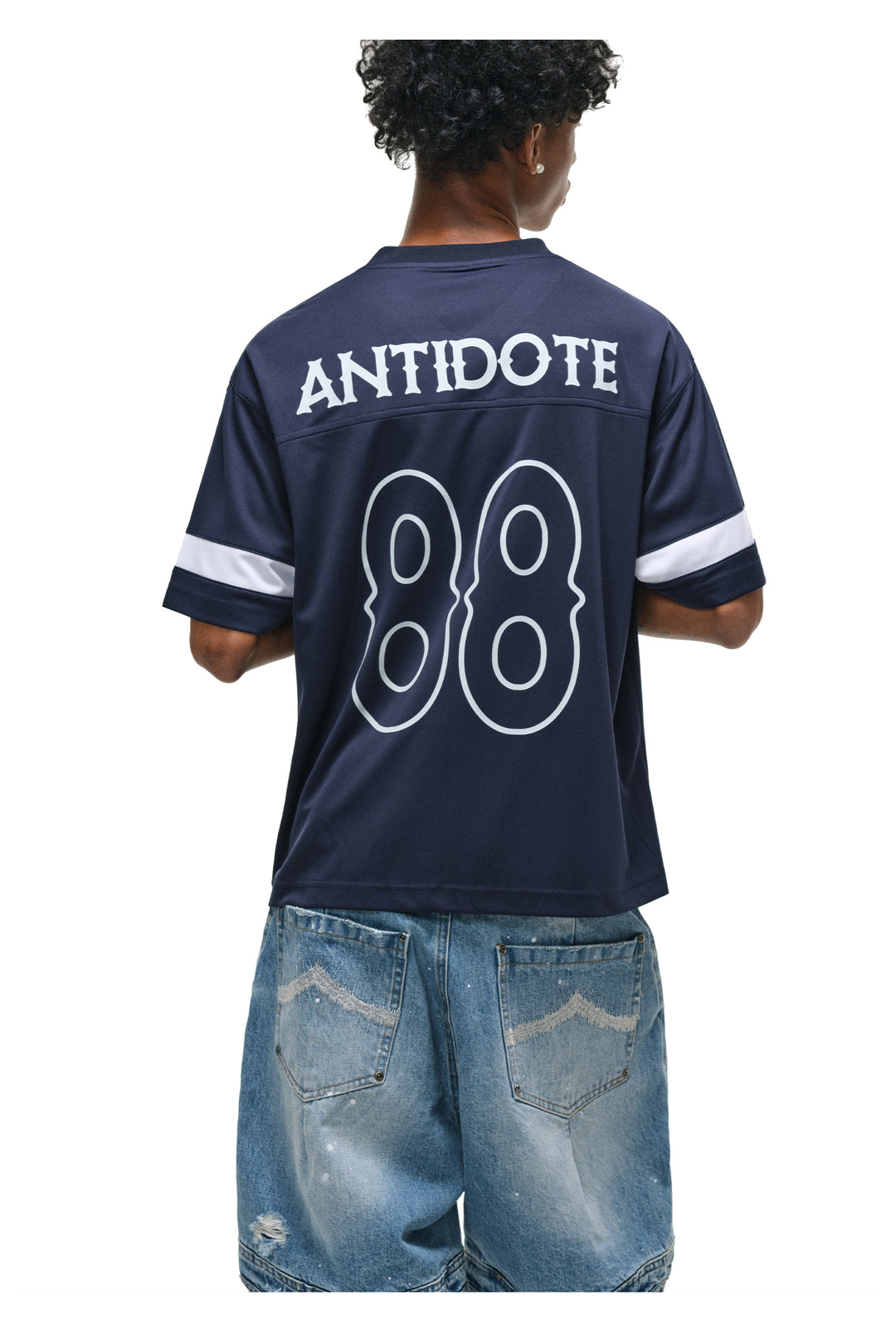 ANTIDOTE Mesh Patchwork V-Neck Jersey Tee | Face 3 Face