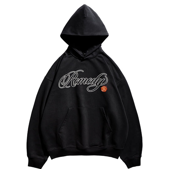 Remedy Metal Wax Seal 3D Logo Embroidered Hoodie | Face 3 Face