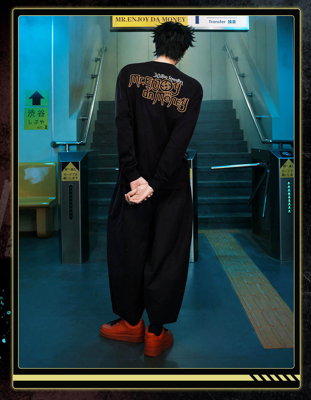 MEDM × Jujutsu Kaisen Big M Logo Character Print Embroidered Long Sleeve Tee | Face 3 Face