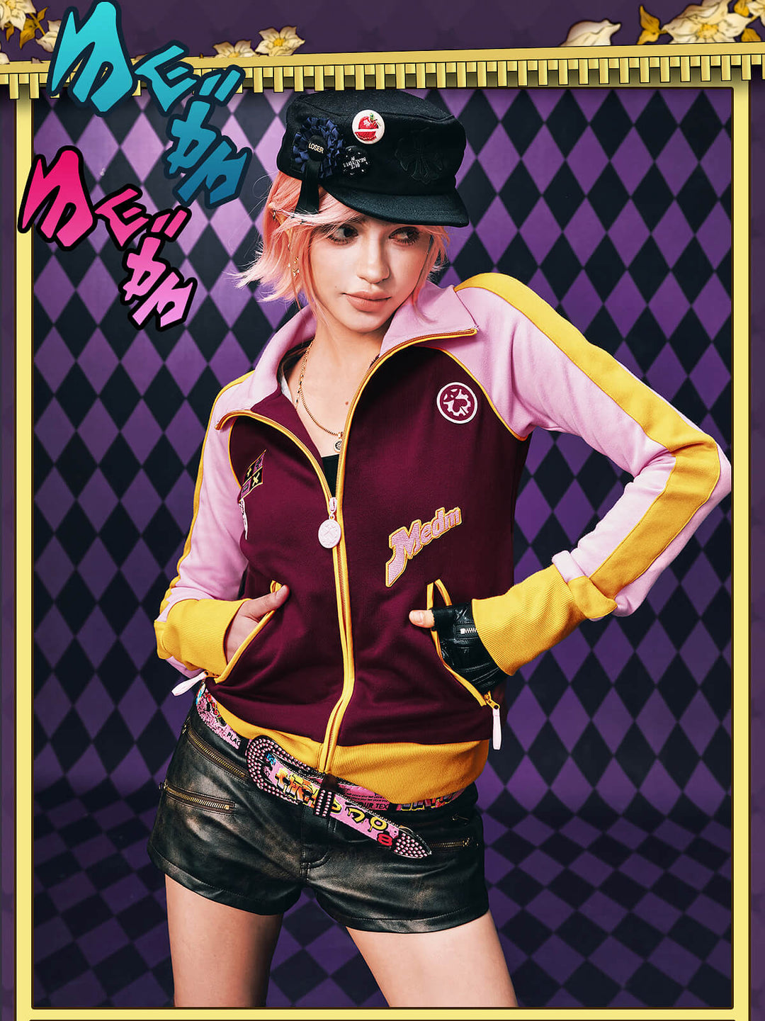 MEDM × JOJO Color Block High Neck Track Jacket | Face 3 Face