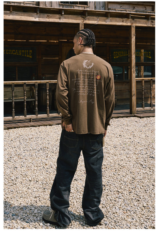 Remedy Wax Seal Handwritten Letter Print Long Sleeve Tee | Face 3 Face