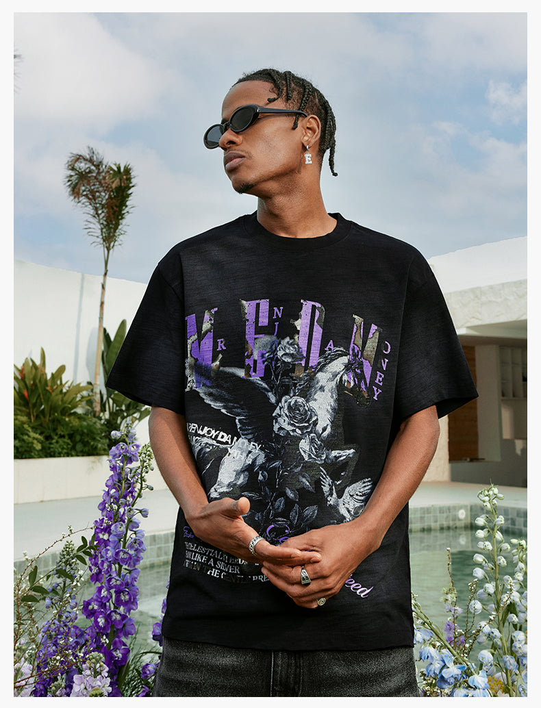 MEDM Pegasus Print Washed Tee | Face 3 Face