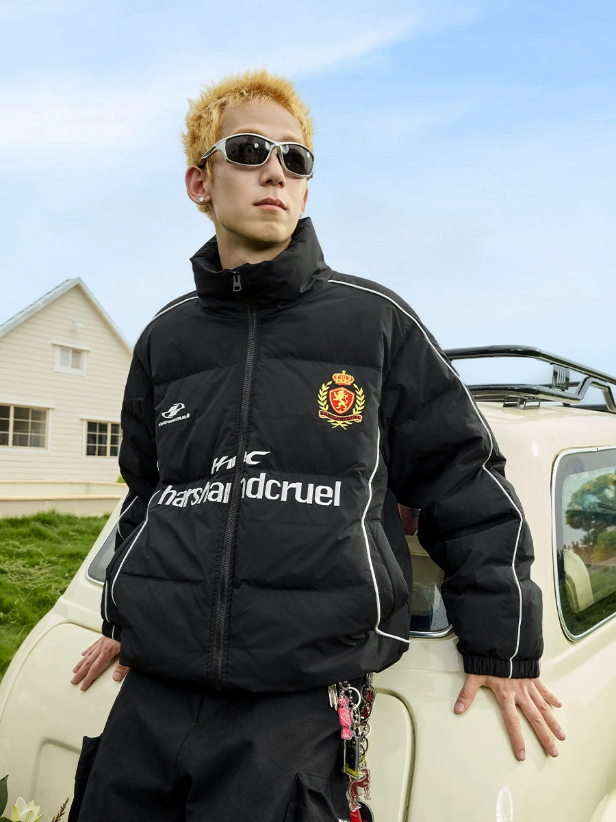 Harsh and Cruel Football Club Embroidered Down Jacket | Face 3 Face