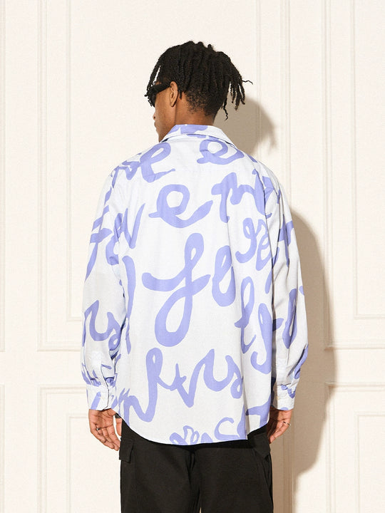 EMPTY REFERENCE Text Full Print Long Sleeve Shirt