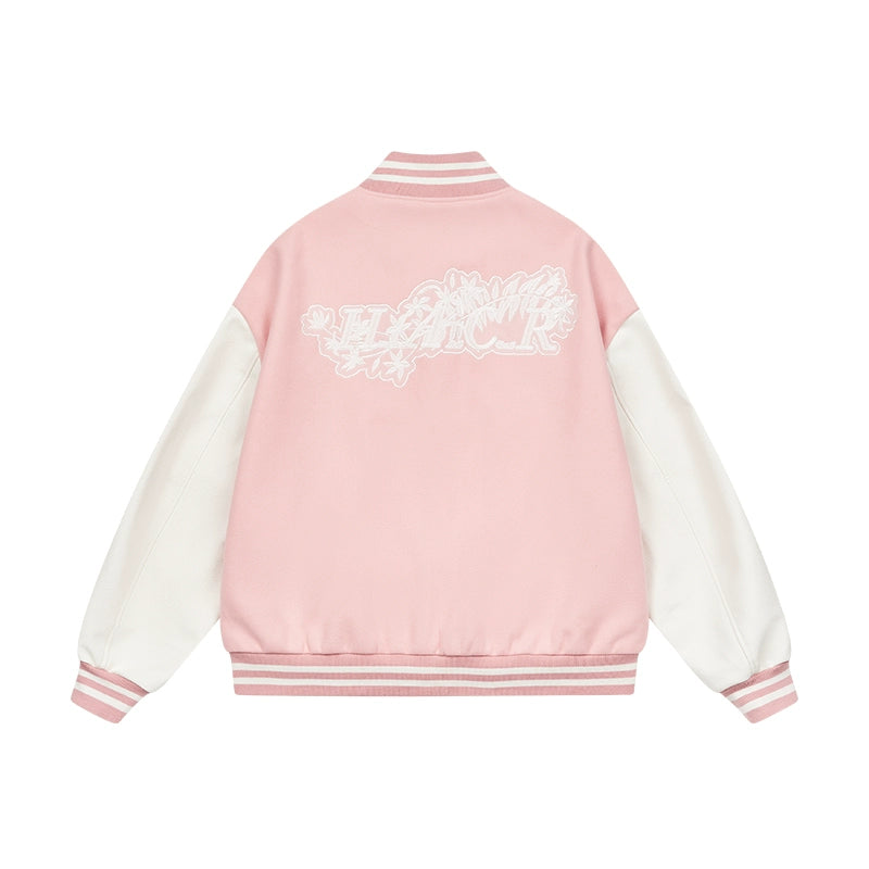 Harsh and Cruel White Lace Floral Embroidered Baseball Jacket | Face 3 Face