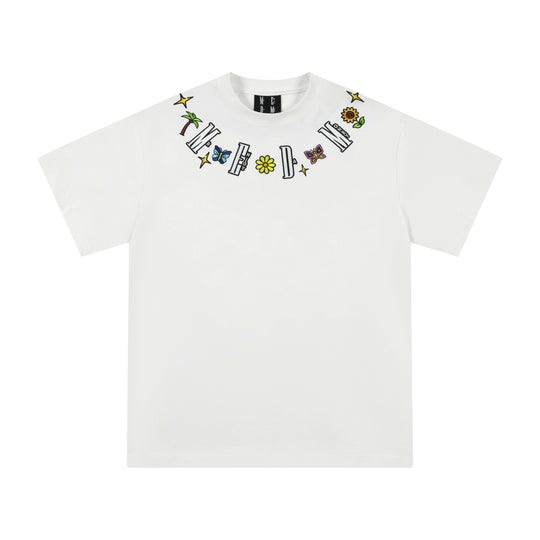 MEDM Butterfly Embroidered Neckline Tee | Face 3 Face