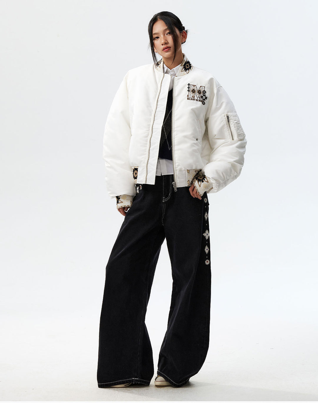 MEDM Ethnic Trim MA-1 Bomber Jacket | Face 3 Face