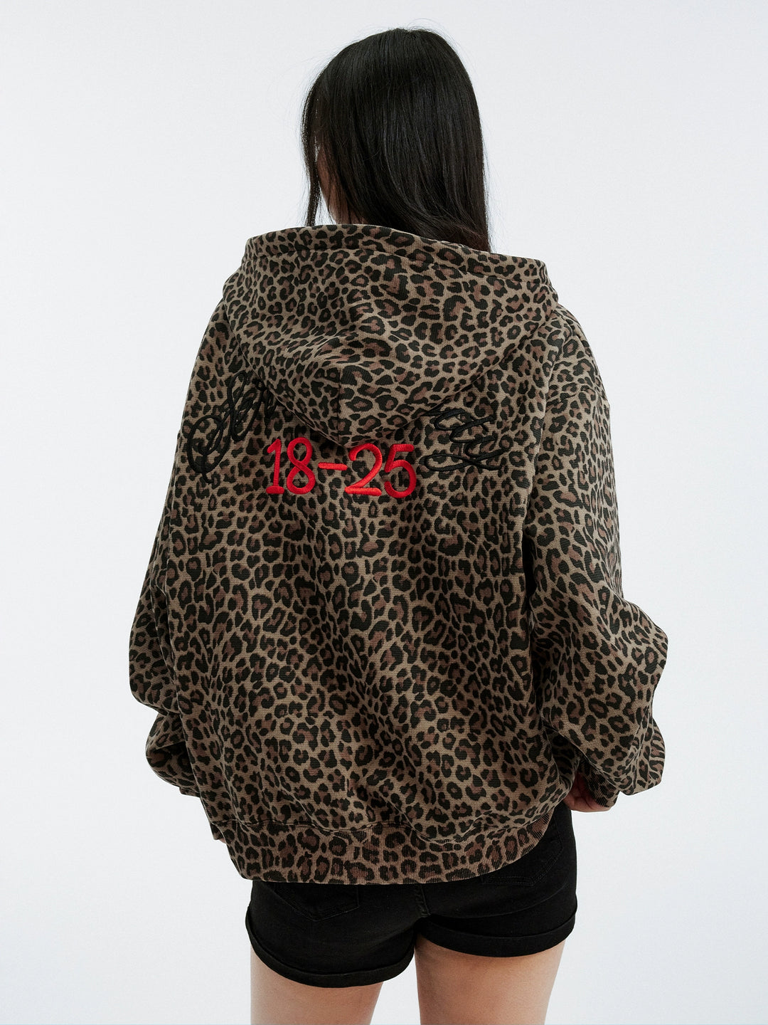 MEDM Embroidered Leopard Zip Up Hooded Jacket | Face 3 Face