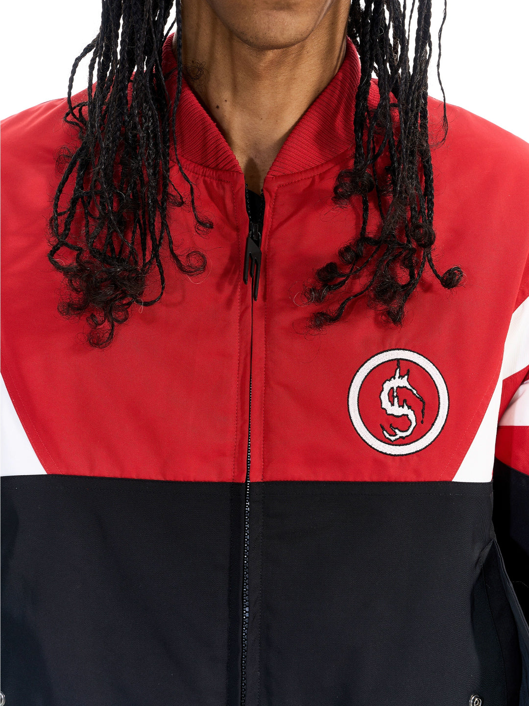 BLIND NO PLAN Contrast Color Sports Bomber Jacket | Face 3 Face