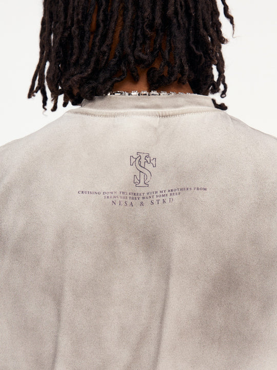 Small Town Kid Leopard Dirty Wash Tee | Face 3 Face