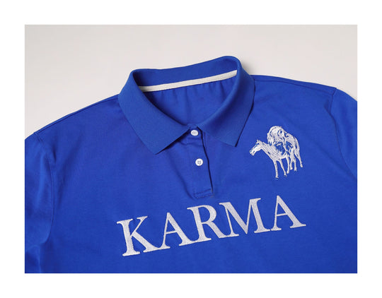 KARMANISTIC Embroidered Printed Long Sleeve Polo Shirt | Face 3 Face